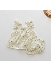 Summer Floral Baby Girl Dress 2pcs Newborn Girl Dress + Bloomer Infant Girl Clothes Sets Infant Baby Clothes 0-2Y Vestidos