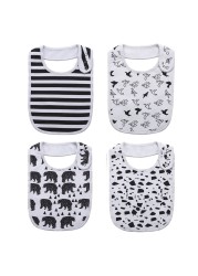 Fashion Newborn Cotton Bib Towel Digital Printing Baby Bibs Double Thick Absorbent Square Towel For Infant Babador