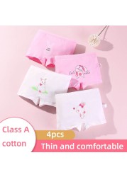 4 Pieces/Lot 2-12Y Children Underwear Cotton Girls Panties Cute Pattern Kids Boxer Briefs Child Soft Girl Pants safety pants