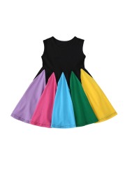 Miyabai Twirl Dress for Girls Casual Summer Dress Rainbow Baby Clothes Soft Dress for Princess Party