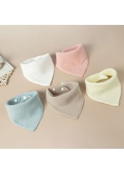 Baby Bibs Gauze Cotton Newborn Scarf Snap Button Soft Triangle Saliva Towel