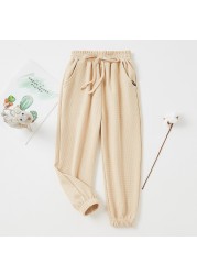 Spring Autumn Girls Pants Cotton Solid Pants Trousers For Baby Boys Casual Track Pants