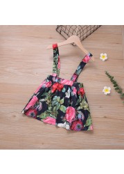 Spring Blouse + Flower Suspender Skirt 2pcs Toddlers Girl Newborn Baby Clothing Sets