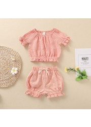 Ma & Baby 6M-3Y Summer Toddler Newborn Infant Baby Girl Clothes Set Ruffles T Shirt Shorts Soft Outfit Clothes Costumes