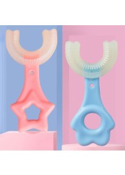 Kids Baby U-Shape Toothbrush Food Grade Silicone Infant Toothbrush 360 Degree Baby Oral Care Cleaning Guide