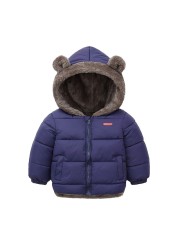 Kids Clothes Cotton Thick Down Girls Jacket Baby Winter Warm Coat Kids Zipper Hooded Costume Boys Outwear JYF