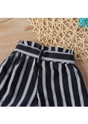 2021 new summer striped shorts casual children's clothing shorts for girls sports shorts kids clothing girl