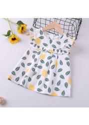 2022 New Summer Suit Clothing Sets Pattern Leaf Print Sleeveless Top+Pants 2pcs Kids Clothes Children's Clothing Girls Clothes