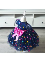 Newborn Lace Bowknot Toddler Baby Dress Princess Party Dresses For Girls 1st Year Birthday Dress