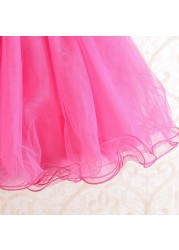 Summer Patchwork Mesh Princess Dress Sleeveless Party Dress Embroidered Baby Dress Children's Clothing