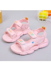 Princess girls sandals baby new pink sports sandals 2022 children summer fashion shoes students anti-slip peep toe beach shoes