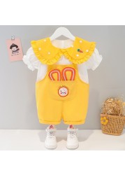 2022 Summer Fashion Cute Baby Girls Clothing Sets Baby Boy Casual Clothes T-shirt Rabbit Overalls Children Kids Clothes