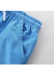 New summer children's clothing shorts boys woven casual pants side slash pocket baby five-point children's shorts