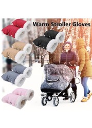 2pcs Winter Warm Stroller Gloves Waterproof Gloves Stroller Accessory Stroller Mitten Winter Warm Pram Gloves Hand Muff Mitten Baby