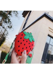 Cute Zipper Purse Backpack Silica Gel Kids Handbags For Girls Casual Toddler Boy Backpack Fruit Pattern Messenger Bag