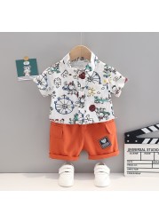 New Summer Baby Clothes Suits Children Boys Girls Cute Shirt Shorts 2pcs/set Toddler Casual Cotton Costume Infant Kids Sportswear