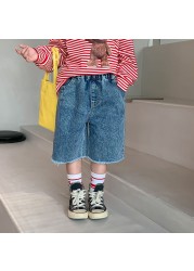 2022 spring new children's wear girls fashion loose denim shorts jeans 2-31