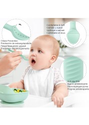 LOFCA 1 Set Baby Silicone Feeding Bowl Food Grade Liquid-Proof Suction Rotating Bowl Learning Dishes Tableware Children Plate