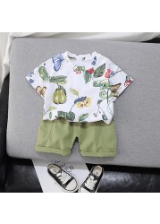 New summer baby girls clothes suit children boys fashion cotton T-shirt shorts 2pcs/sets baby casual outfit kids tracksuits