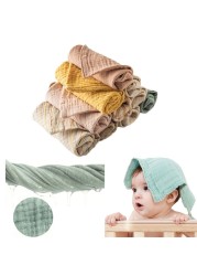 67JC 5pcs baby face cloth soft absorbent gauze saliva towel bib bath towel towel