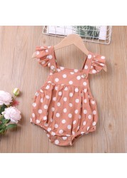 Sodawn-Baby Summer Baby Jumpsuit, Baby Clothes with Dotted Cotton Belts, with Hats, 0-24 Months, New Set