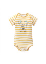 Cartoon Monster Baby Newborn Clothes Newborn Baby Clothes Short Sleeve Cotton Onesex Unisex Bodysuit 2021 5pcs/set