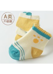 5 Pairs Infant Socks Spring Autumn New Cute Cartoon Cotton Socks Breathable Loose Lace Kids Socks Toddler Girl Autumn Clothes 2022