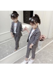 Teen Girls Clothes Set Autumn Girls Solid Suit Jackets + Pants 2pcs School Girls Casual Children Clothes 8 10 12 Years