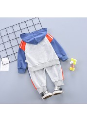 Children's clothing set fashion sports hooded top coat + trousers pants boys and girls spring autumn 2-6age quality kids clothes