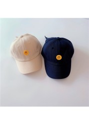 MILANCEL 2022 spring new kids hat smiley button children baseball caps boys and girls caps