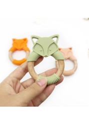 Cartoon Animal Baby Teether Food Grade Silicone Beads Rattle Molar Soother Nursing Teething Chew Toy Bathing Gifts For Newborns