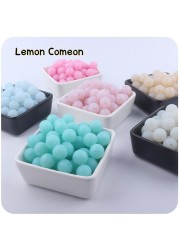 100pcs 12/15mm Baby Silicone Beads Round Pearl Ball Food Grade Silicone Pacifier Chain Teether Toys Accessories