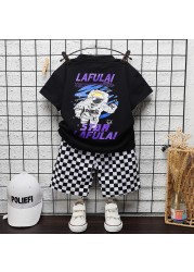 New Summer Children Clothes Baby Boys Girls Outfits Cartoon Cotton T-shirt 2pcs/sets Infant Kids Trend Toddler Tracksuits