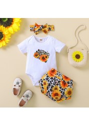 Ma&Baby 0-24M Newborn Infant Baby Girls Clothes Set Summer Flower Leopard Print Romper Tops Pants Outfits Costumes D01