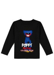 Casey Messi Houji Wai T-shirt Kids Costumes Scary Poppy Poppy Clothes for Boys Play Long Sleeve Clothes for Girls Casual T-shirts Harajuku