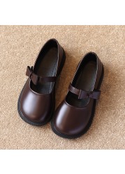 Student Girls Leather Shoes College Style Kids Mary Jane Shoes Children Girls Party Cosplay Loafers Casual School Girl Shoes