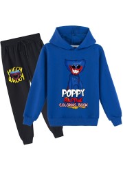 Kissy Messi Poppy Play Costume Kids Horror Clothes Baby Boys Harajuku Huggy Wuggy Hoodie Pants 2pcs Sets Teen Girls Clothes