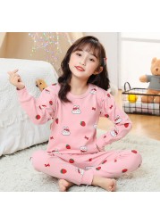 Easter Pajamas Kids Pajamas Girl Sleepwear Set Cotton Rabbit Top+Pants Pajama Outfit Long Sleeve 2pc Pink Children Night Clothes