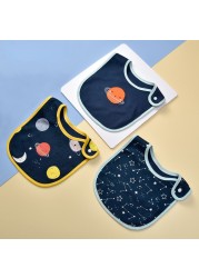 3pcs set cotton cartoon baby bib baby bib print bib snap button saliva towel