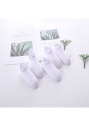 5 Pairs/Pack White Socks Toddler Toddler Short Spring Style Solid Thin Soft Socks for Boys Girls Clothing Accessories