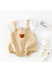 MILANCEL 2022 Summer Baby Girls Clothes Embroidery Bear One Pieces Clothes