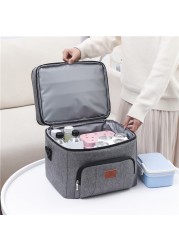 Insulated Lunch Bag For Women Large Capacity Thermal Picnic Box With Shoulder Strap Water Resistant Zipper Meal Prep Cooler Pack