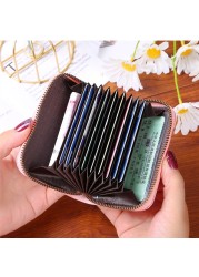 Women Bank Card Holder Little Bee Card Wallet 9 Bit Rfid Blocking Wallet Credit Business Card Holder Large Capacity Coin Purse