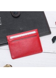 Fashion 5 Card Slots Card Holder PU Leather Slim Bank Credit ID Cards Mini Coin Holder Wallet Thin Business Travel Bag