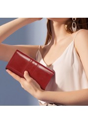 New Fashion Women's Leather Wallet Genuine Leather Women Wallet With Clip Card Holder Business Card Holder