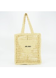 2022 designer brands hollow letters raffia straw tote fashion leaf woven shoulder bags women summer beach handbag leisure bag