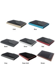 Automatic ID ID Card Holder Small Case Aluminum Men Women Wallet RFID Blocking Smart Card Holder Slim Thin Wallet Money Bag