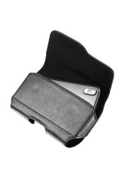 Fashion Men's Leather Horizontal Belt Case Holster Pouch Sleeve Phone Holder Bum Bag Male Casual Outdoor Travel Waist Pack Bag