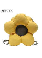 Canvas Women Handbags Bag Flower Shape Lady All-match Zipper Mini Shopping Bag For Women Girls Holiday Gifts