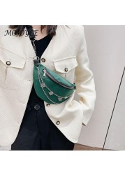 Waist Bags Women Solid Color Chain Fanny Pack Belt Bag Female Chest Phone Pouch Women Leisure Reusable Nylon Passenger Bag